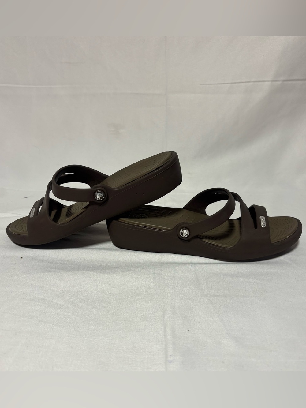 Women’s Brown Platform Slide Sandals with Back Strap